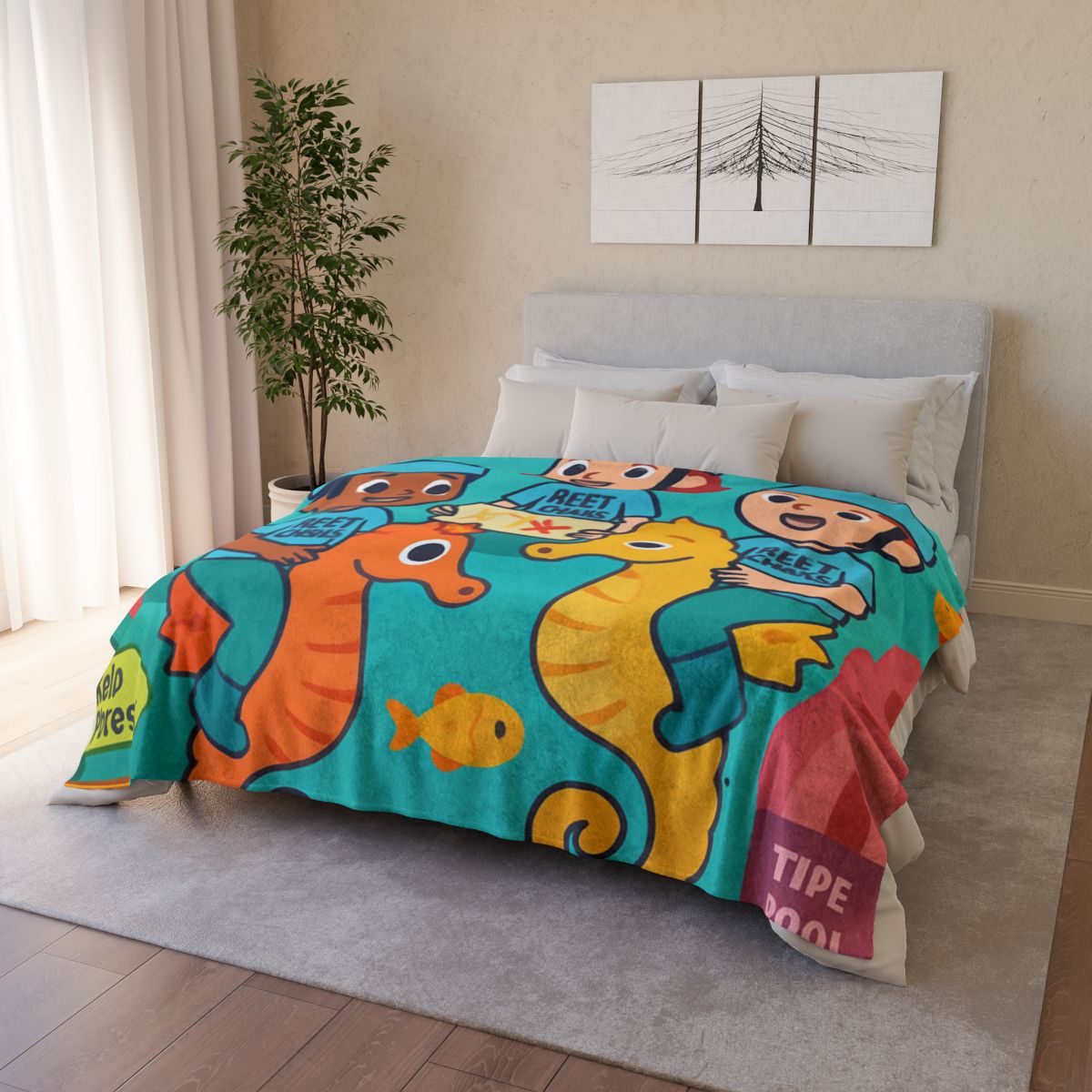 Coral City Map Of The Friendly Reef Rangers decorative home blankets