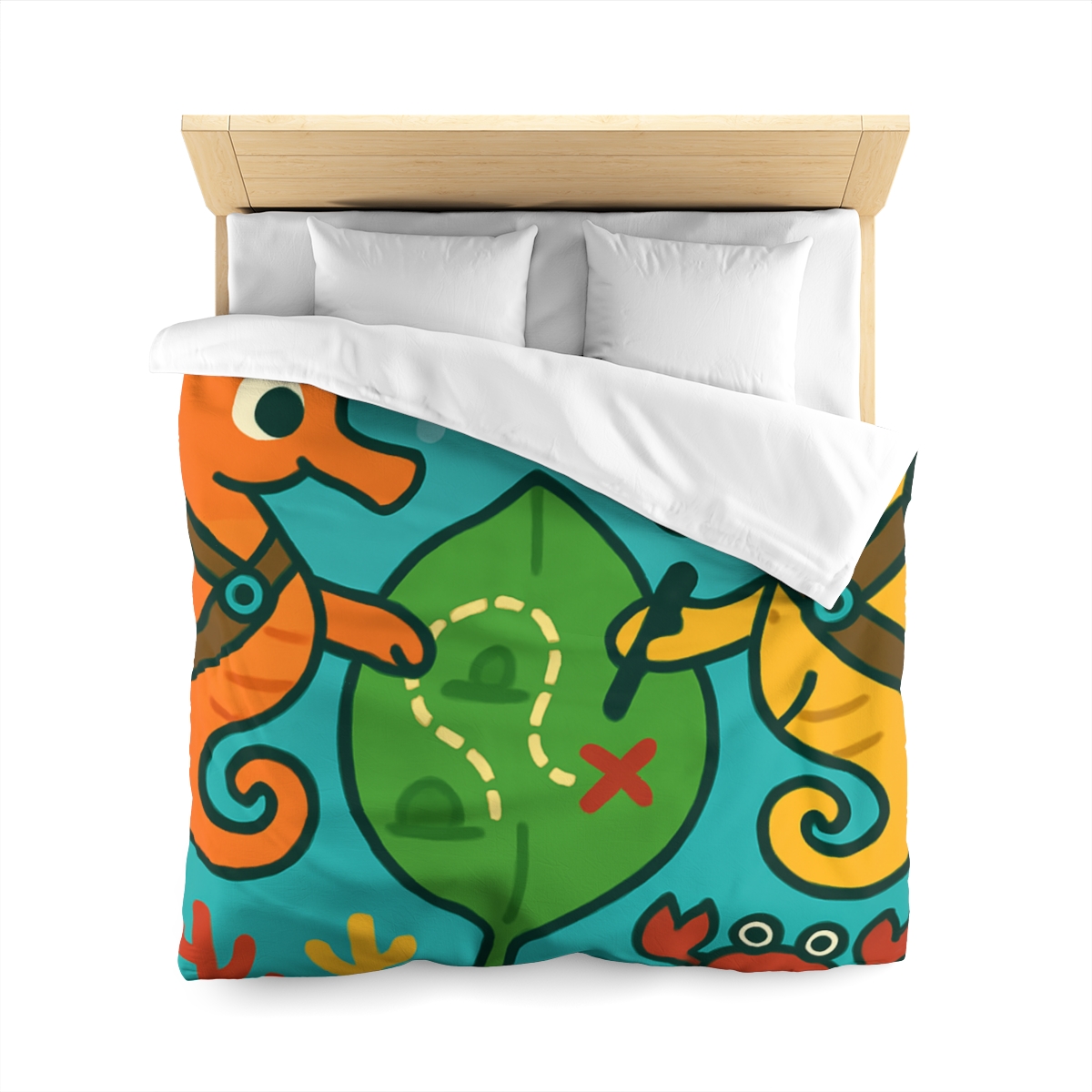 Underwater Map Makers The Seahorse Scouts personalized bedding duvets