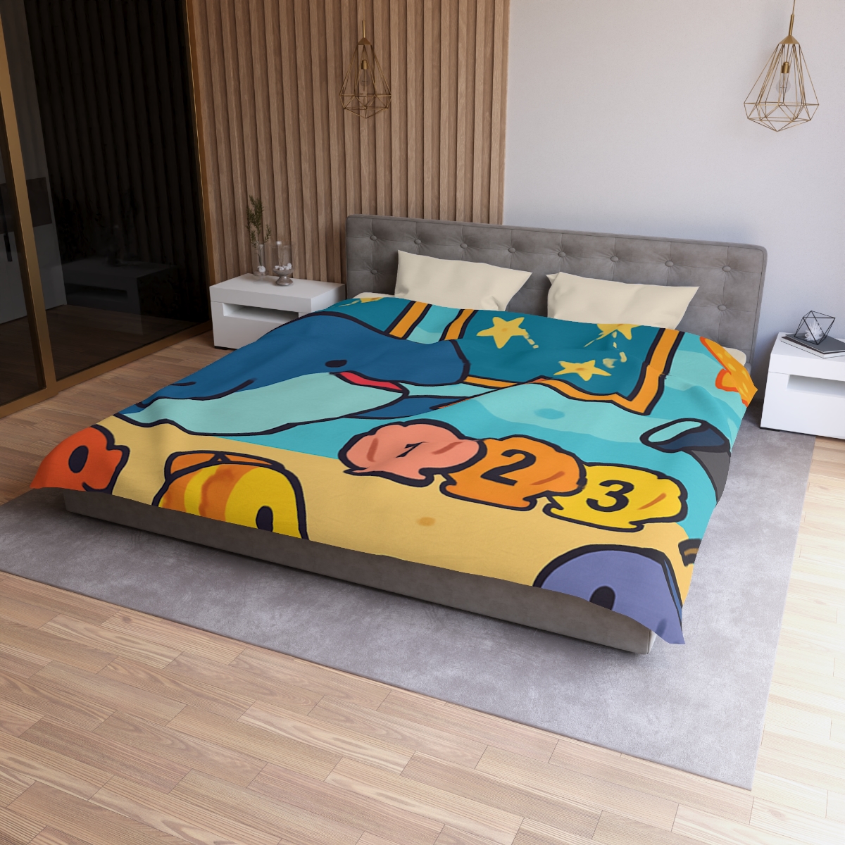 Cosmic Coral Classroom unique patterned duvets