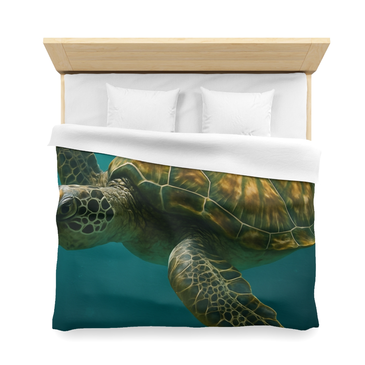 Gilded Drift Green Sea Turtle stylish duvet covers