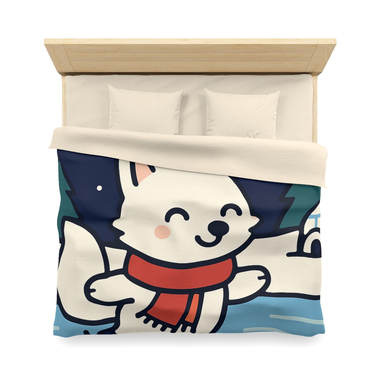 Aurora Snow Fox Skate Night custom duvets