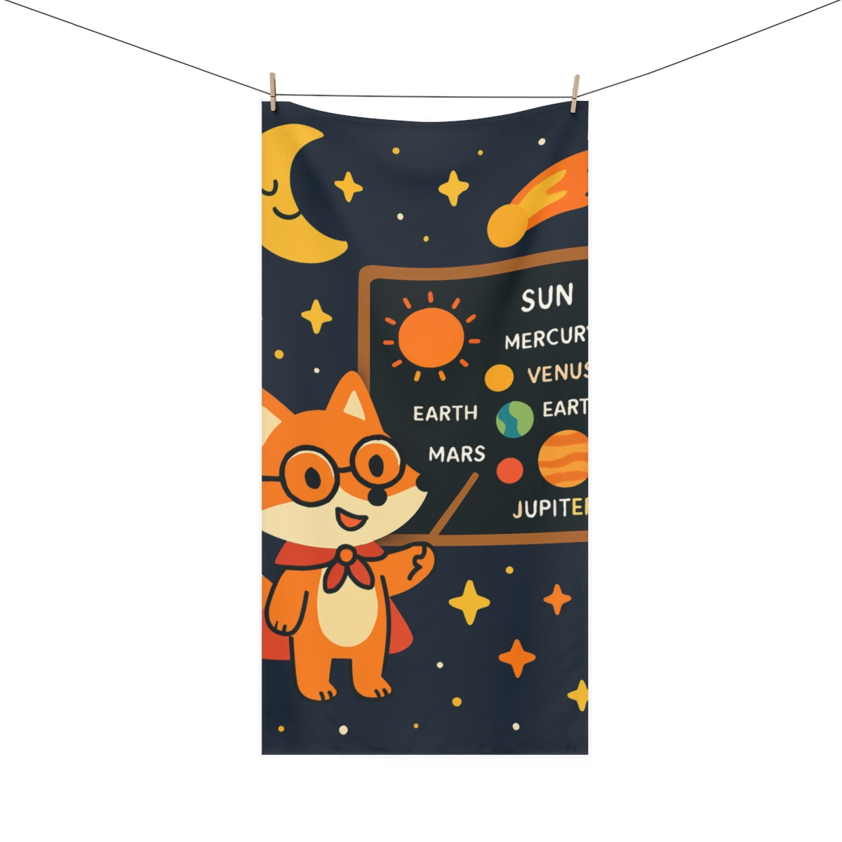 Comet Classroom With Professor Fox custom towels