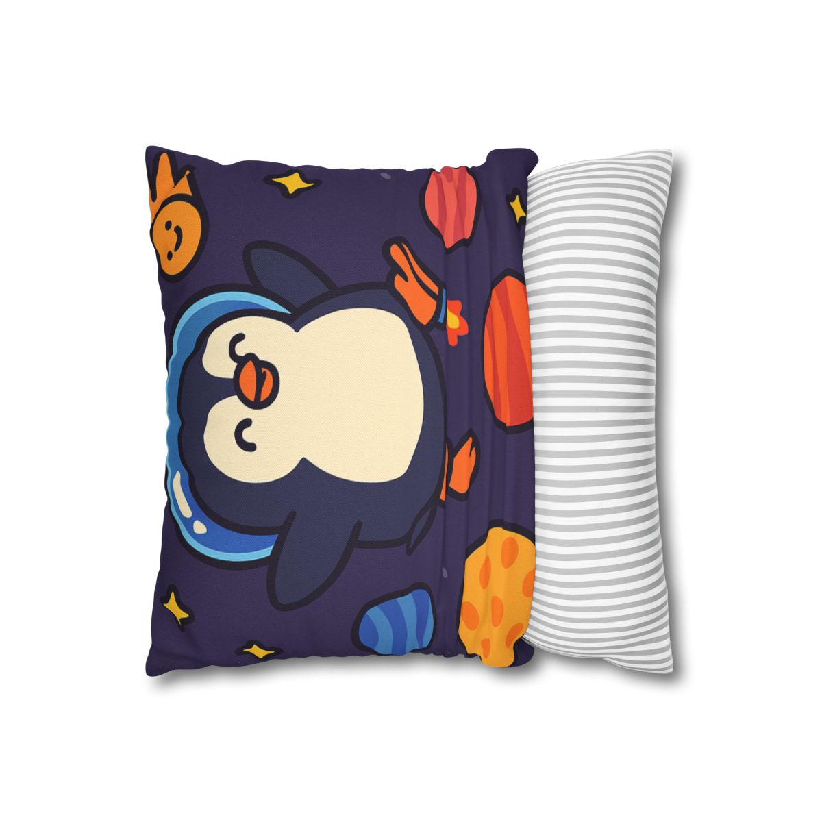 Planet Hopping Penguin Adventure stylish decorative pillowcases