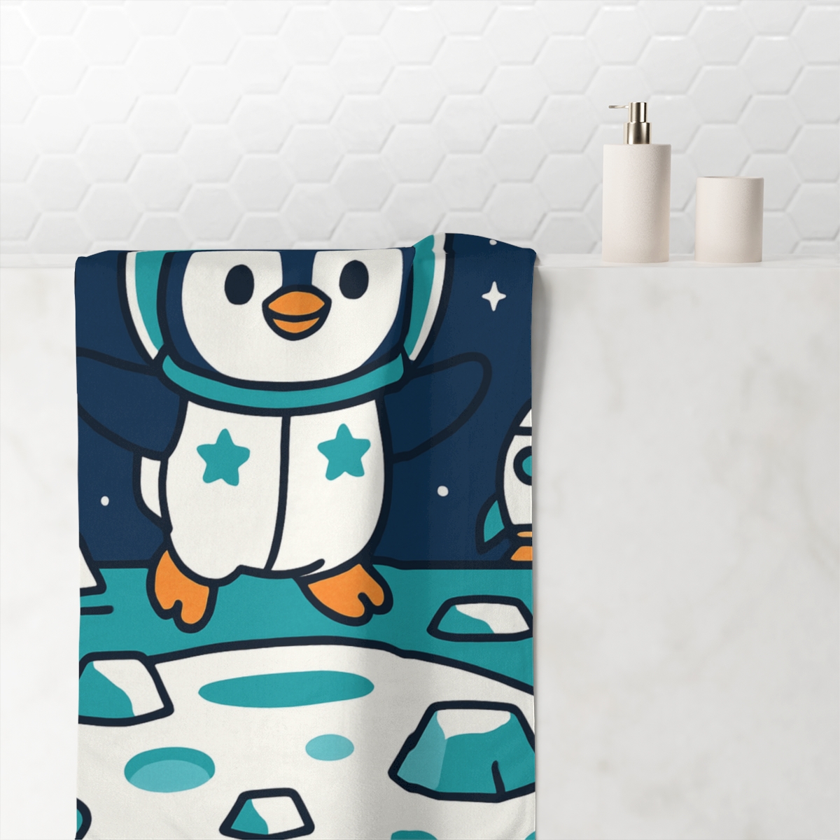 Space Penguin Explorer decorative home towels
