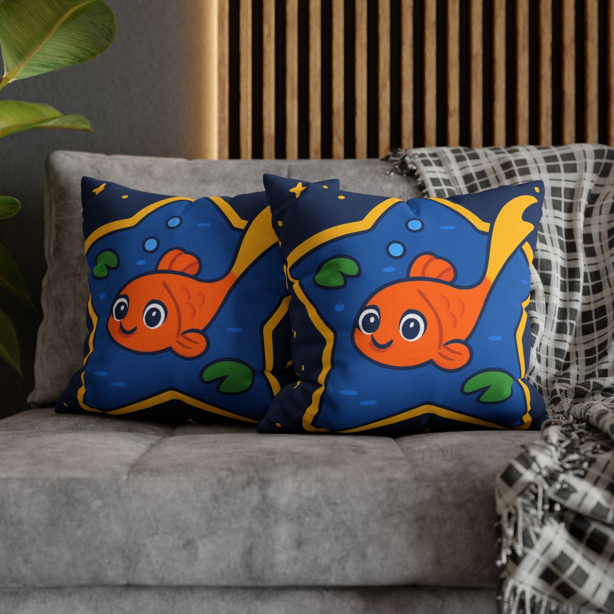 Comet Koi And The Star Pond designer print pillow cases