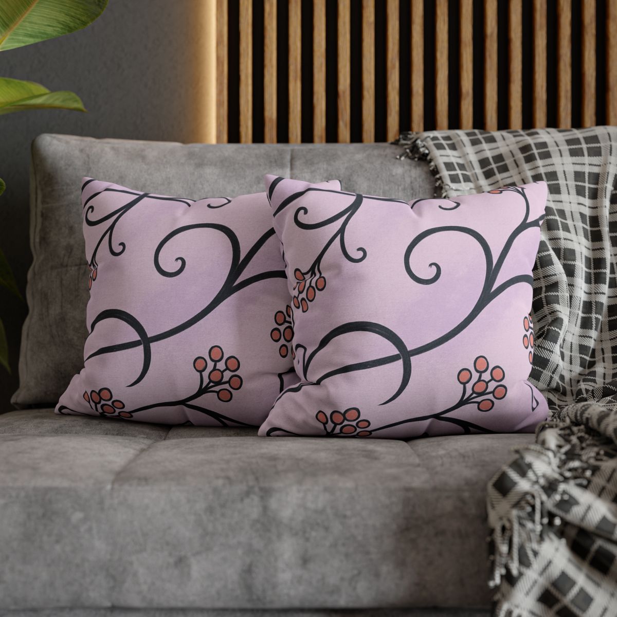 Tendrilled Ribbon Network soft cotton pillow cases