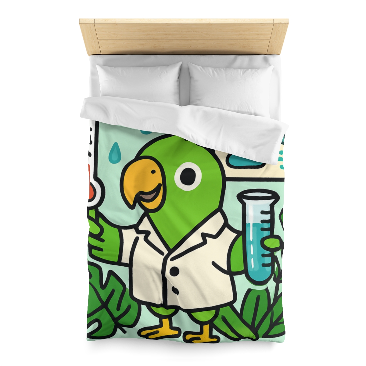 Rainforest Weather Lab With Parrot Scientist unique patterned duvets