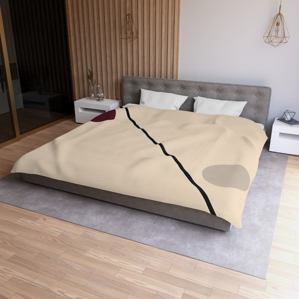 Diagonal Line And Twin Circles soft comforter duvets