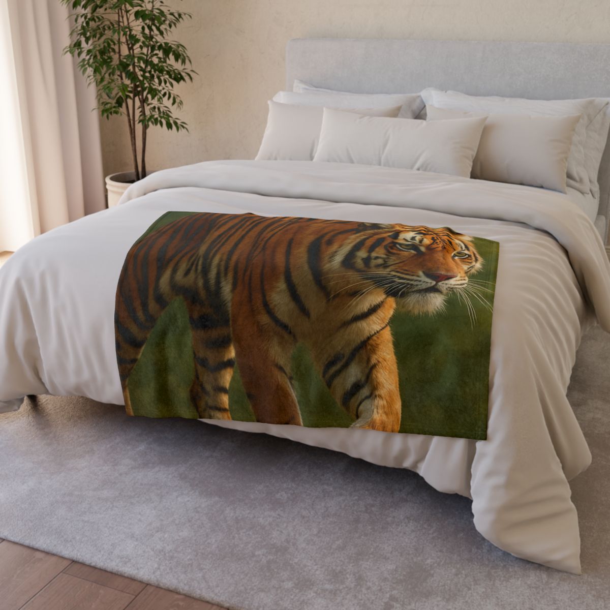 Forest Stalker Bengal Tiger soft fleece blankets