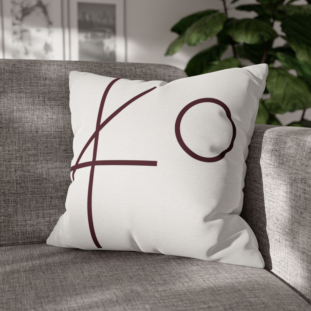 Intersecting Bar Triad With Open Circle unique gift pillow cases