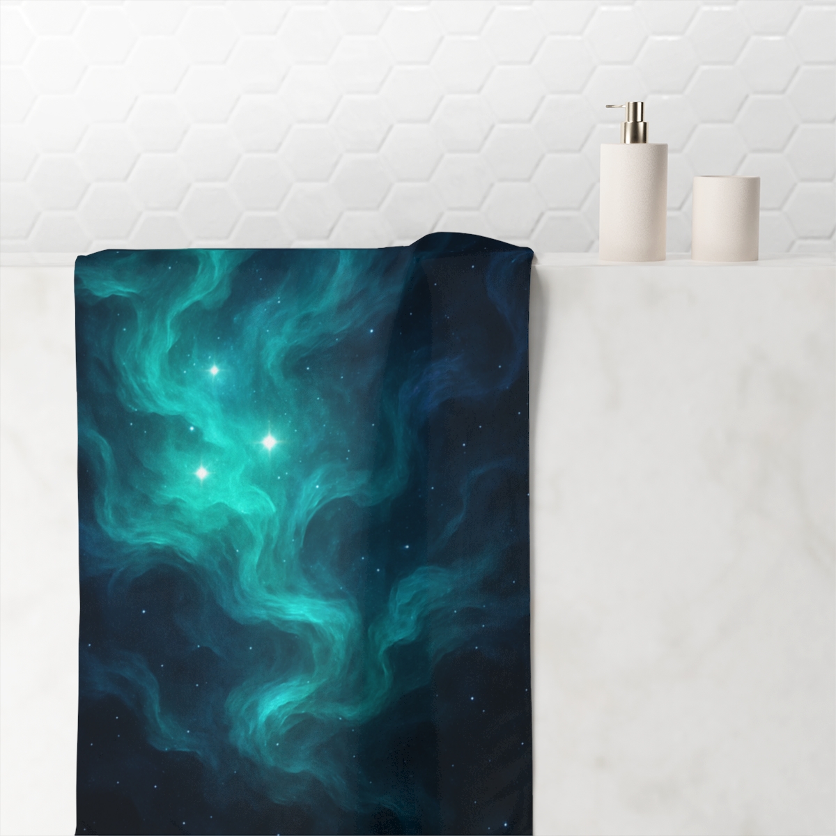 Quantum Nebula Stream stylish beach towels