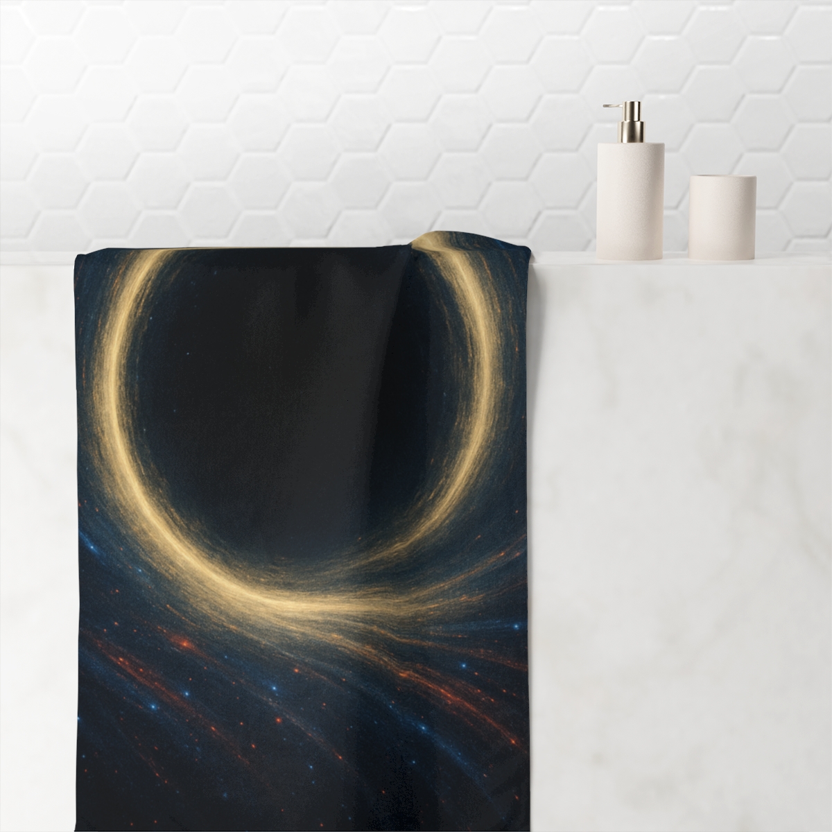 Gravitational Lensing Halo Drift personalized bath towels