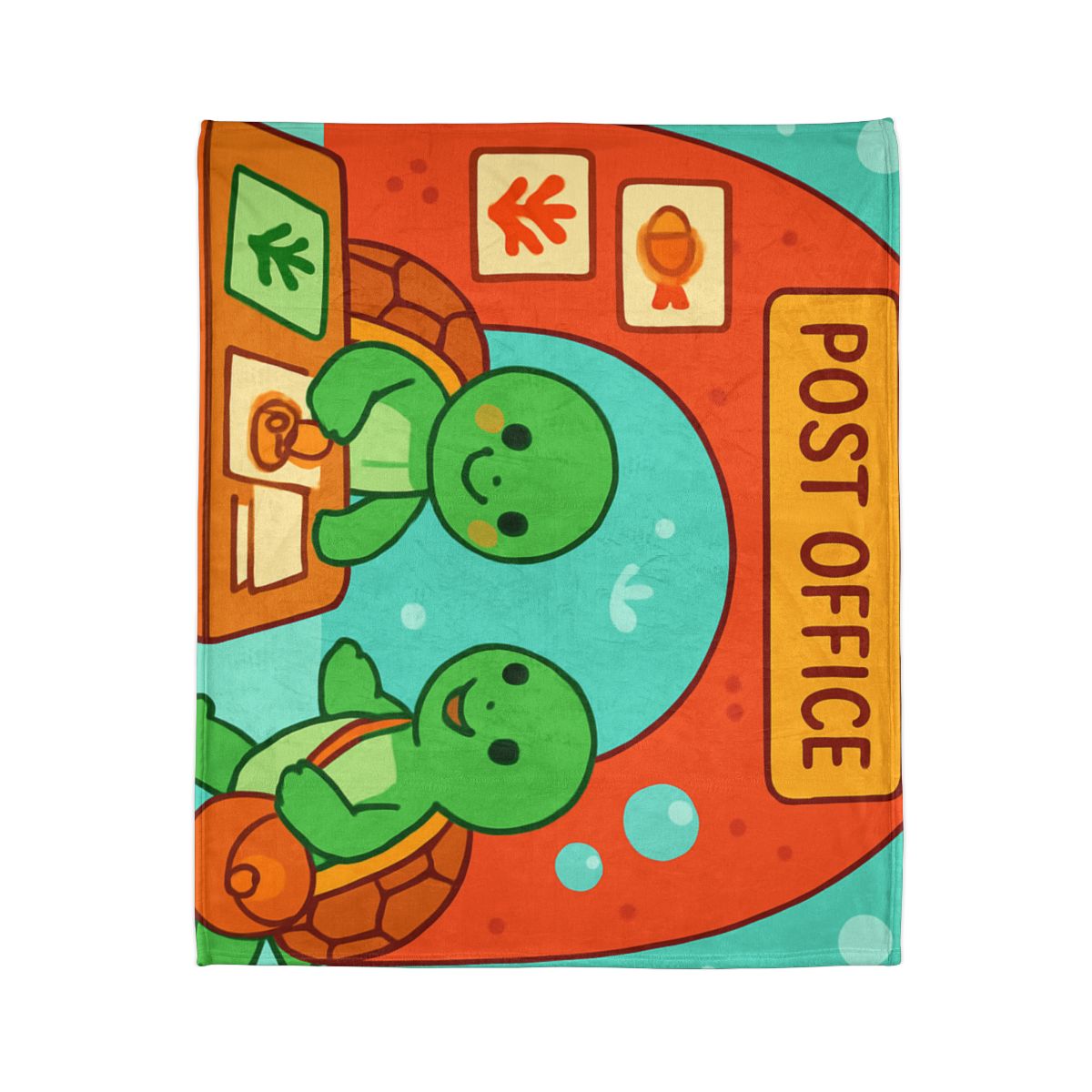 Coral Reef Post Office Run By Sea Turtles decorative home blankets