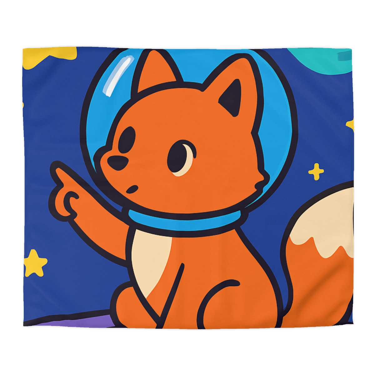 Stargazing Space Fox stylish duvet covers