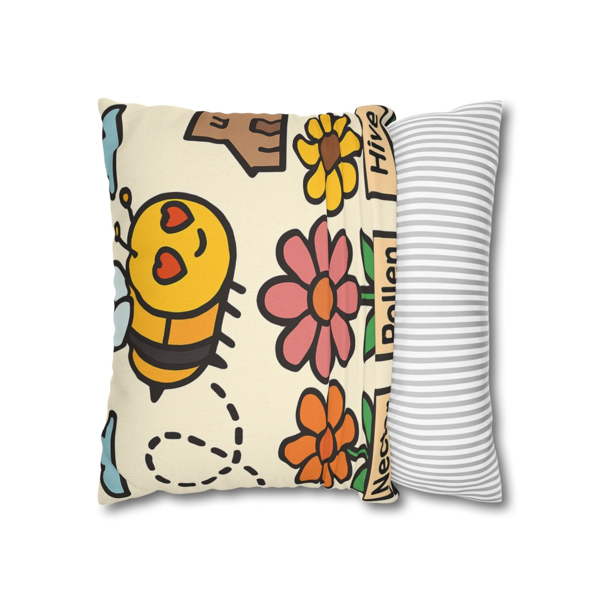 Robot Bee Pollination Map trendy patterned pillow cases