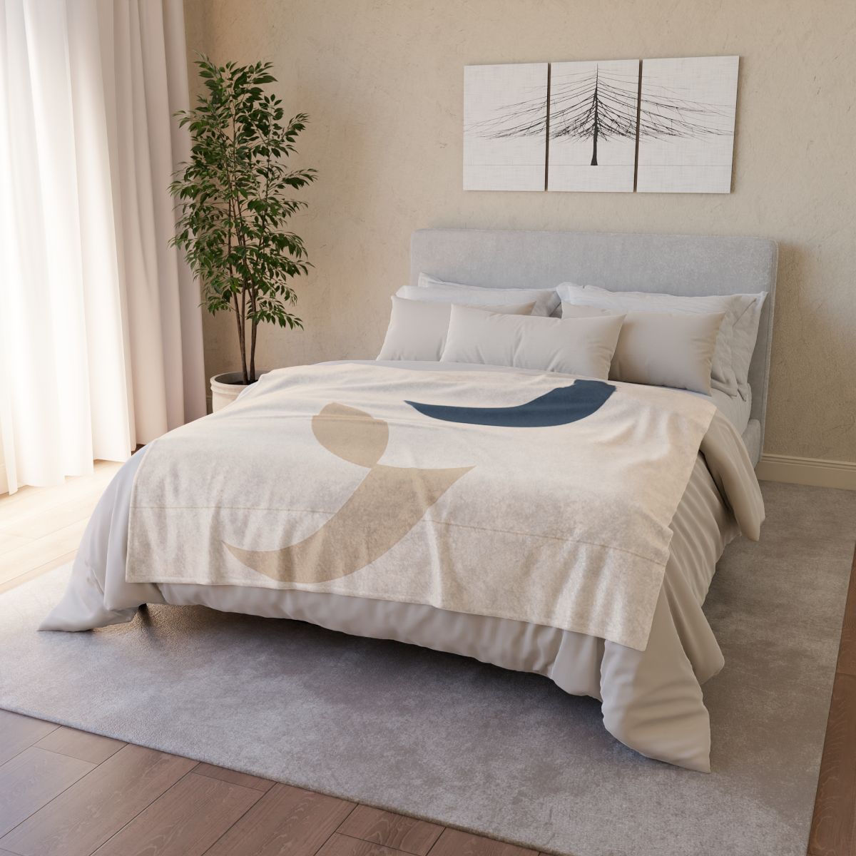 Staggered Crescent Trio decorative home blankets