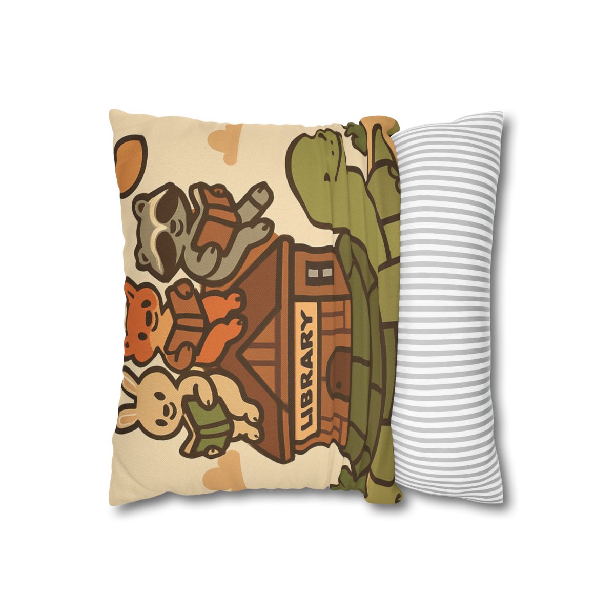 Time Traveling Turtle Library designer print pillow cases