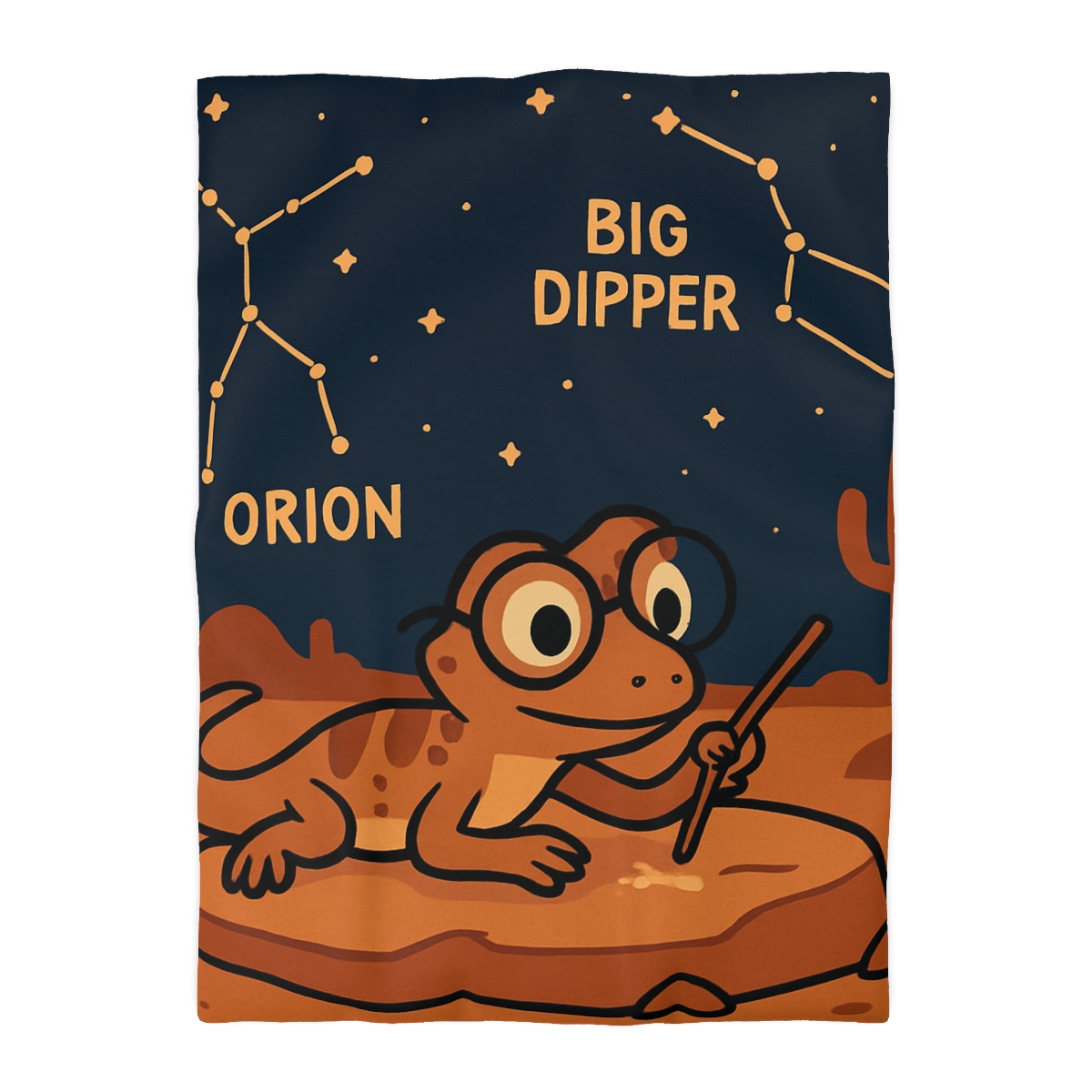 Stargazing Lizard Desert Camp personalized bedding duvets