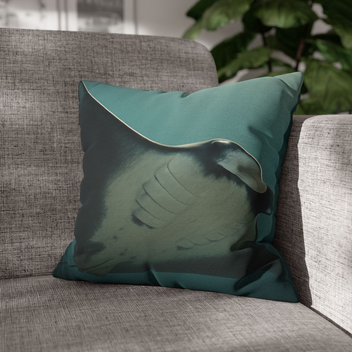 Silent Glide Giant Manta Ray personalized pillow covers