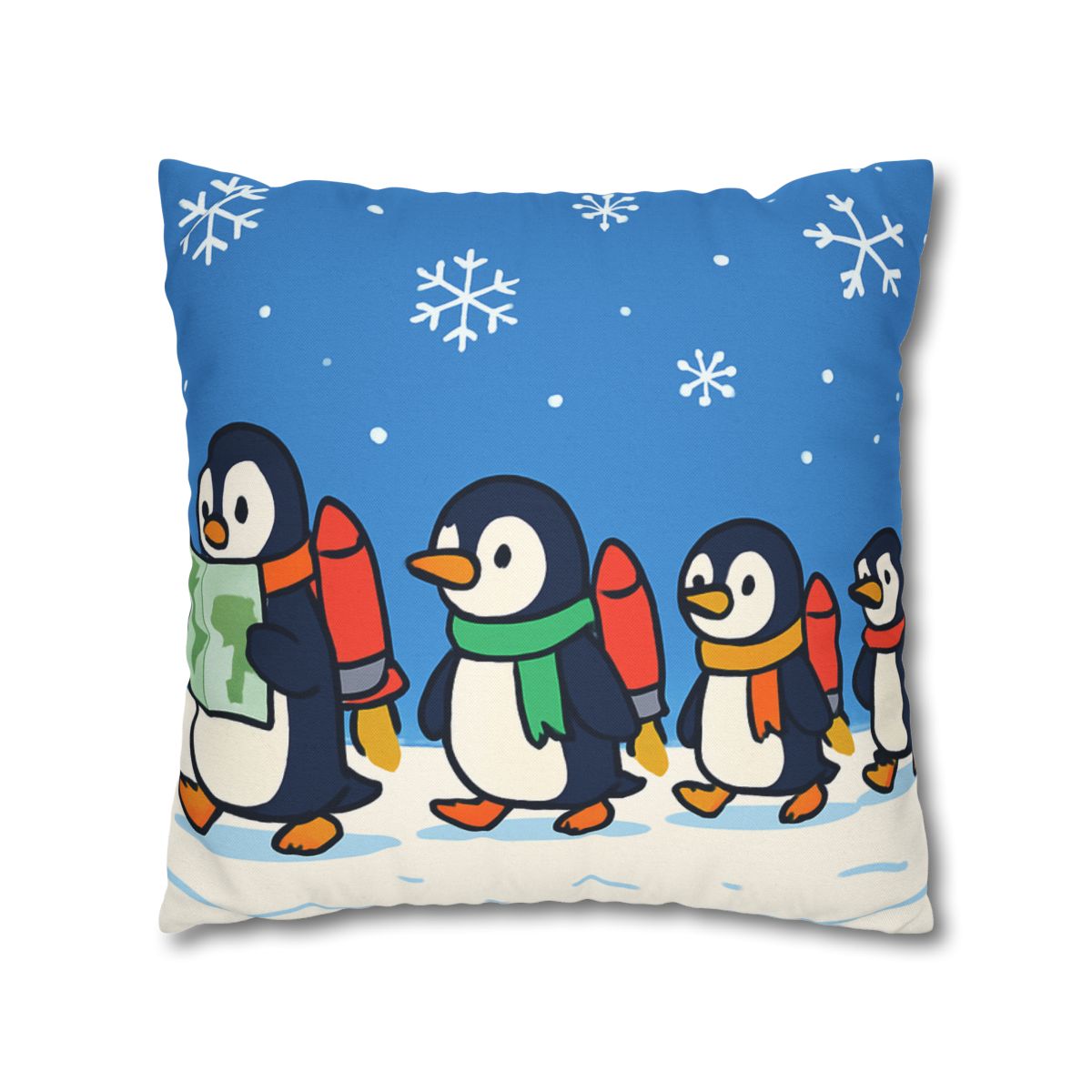 Rocket Penguin Parade unique gift pillow cases