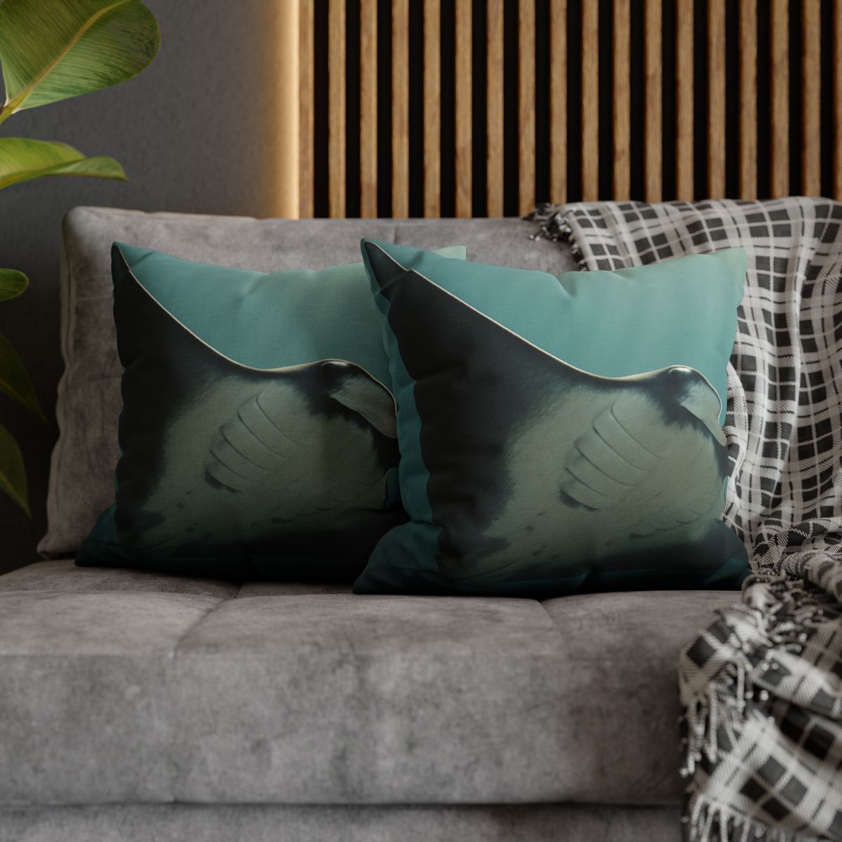 Silent Glide Giant Manta Ray personalized pillow covers