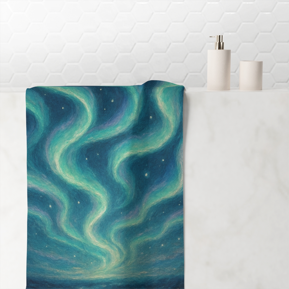 Aurora Ribbon Cascade personalized bath towels
