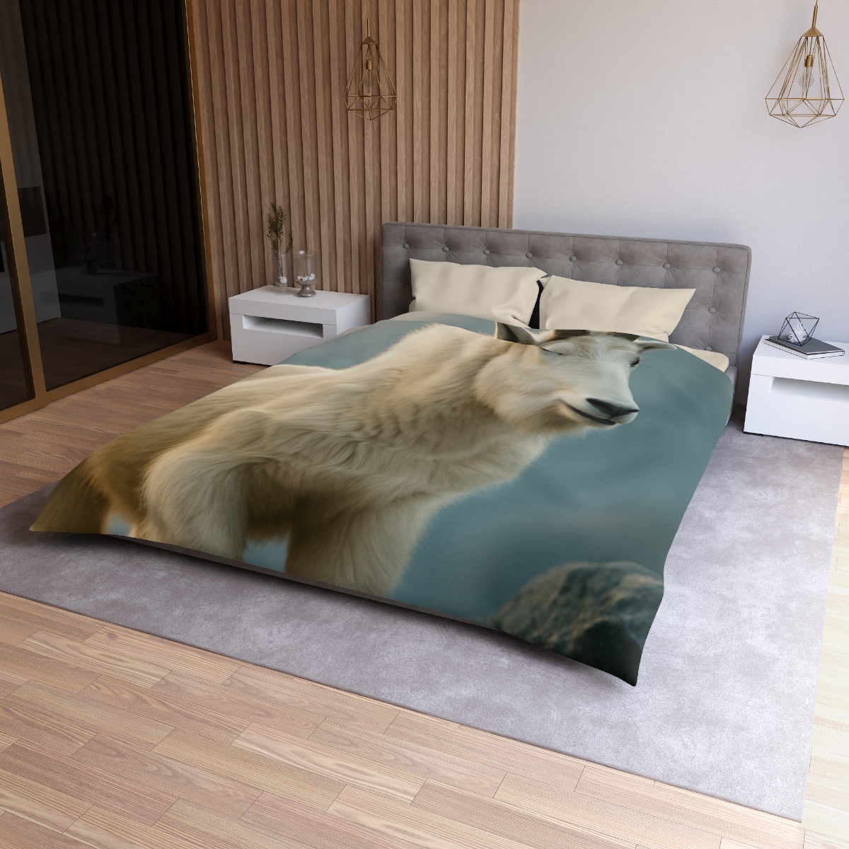 Glacier Watch Mountain Goat unique patterned duvets