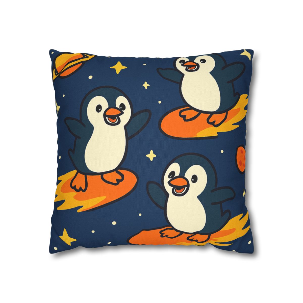 Comet Surfing Penguin Patrol comfortable bedding pillow covers