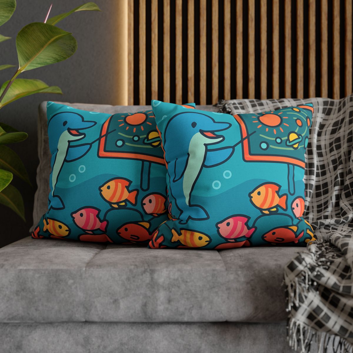 Cosmic Coral Reef Classroom personalized pillow covers