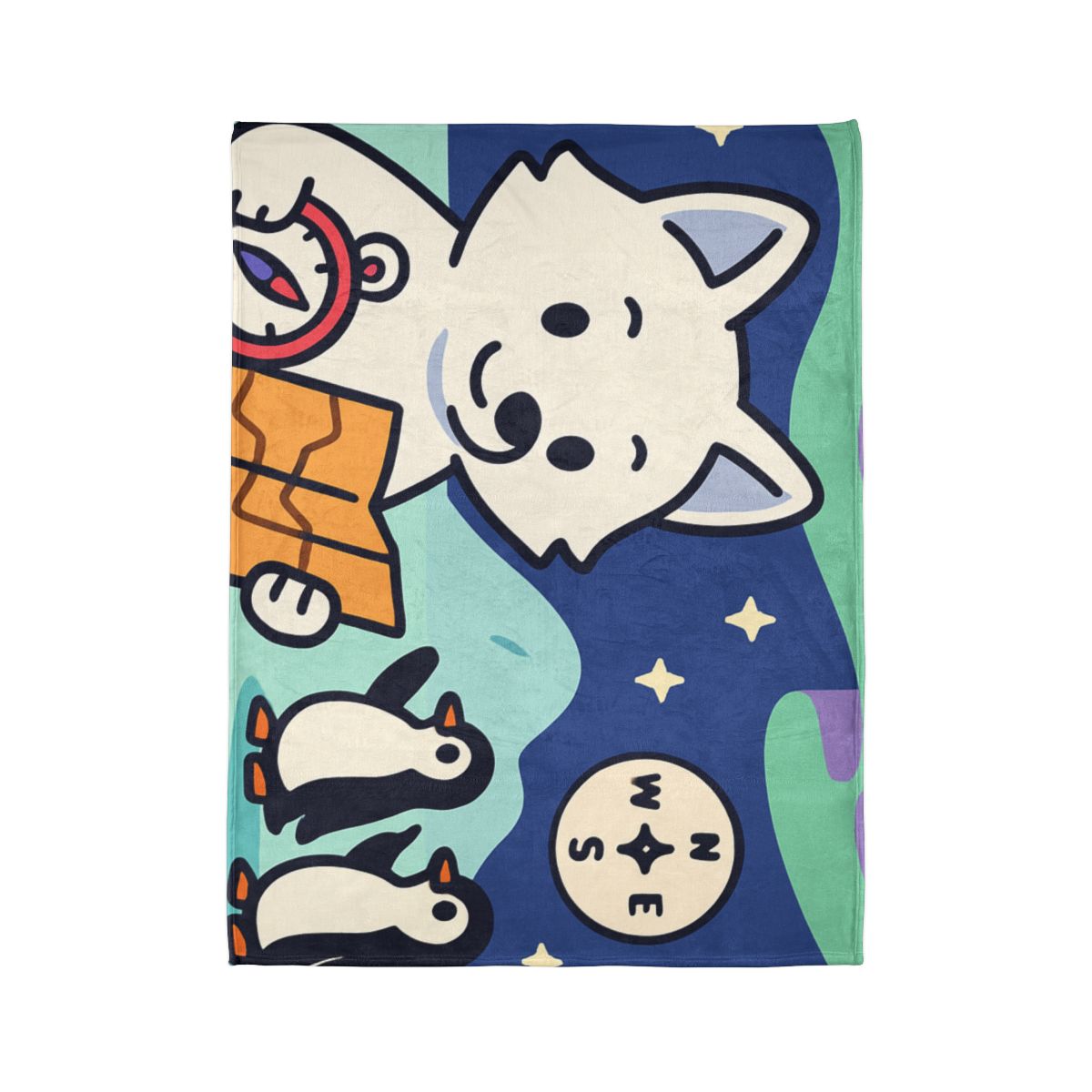 Aurora Fox And The Magnetic Map unique gift blankets