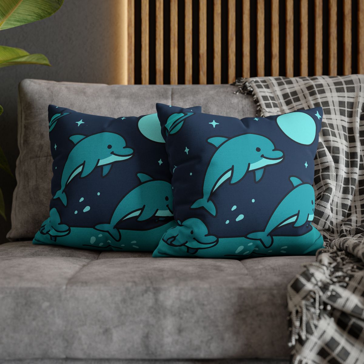 Starlight Sea And The Cosmic Dolphins custom pillow cases
