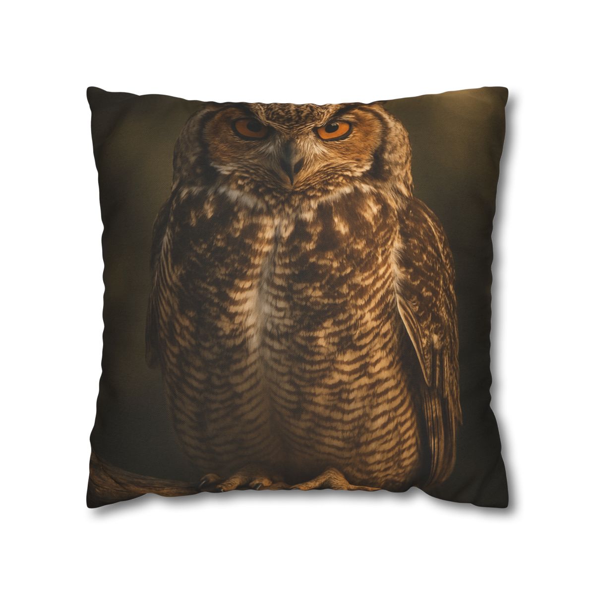 Nebula Gaze Great Horned Owl designer print pillow cases