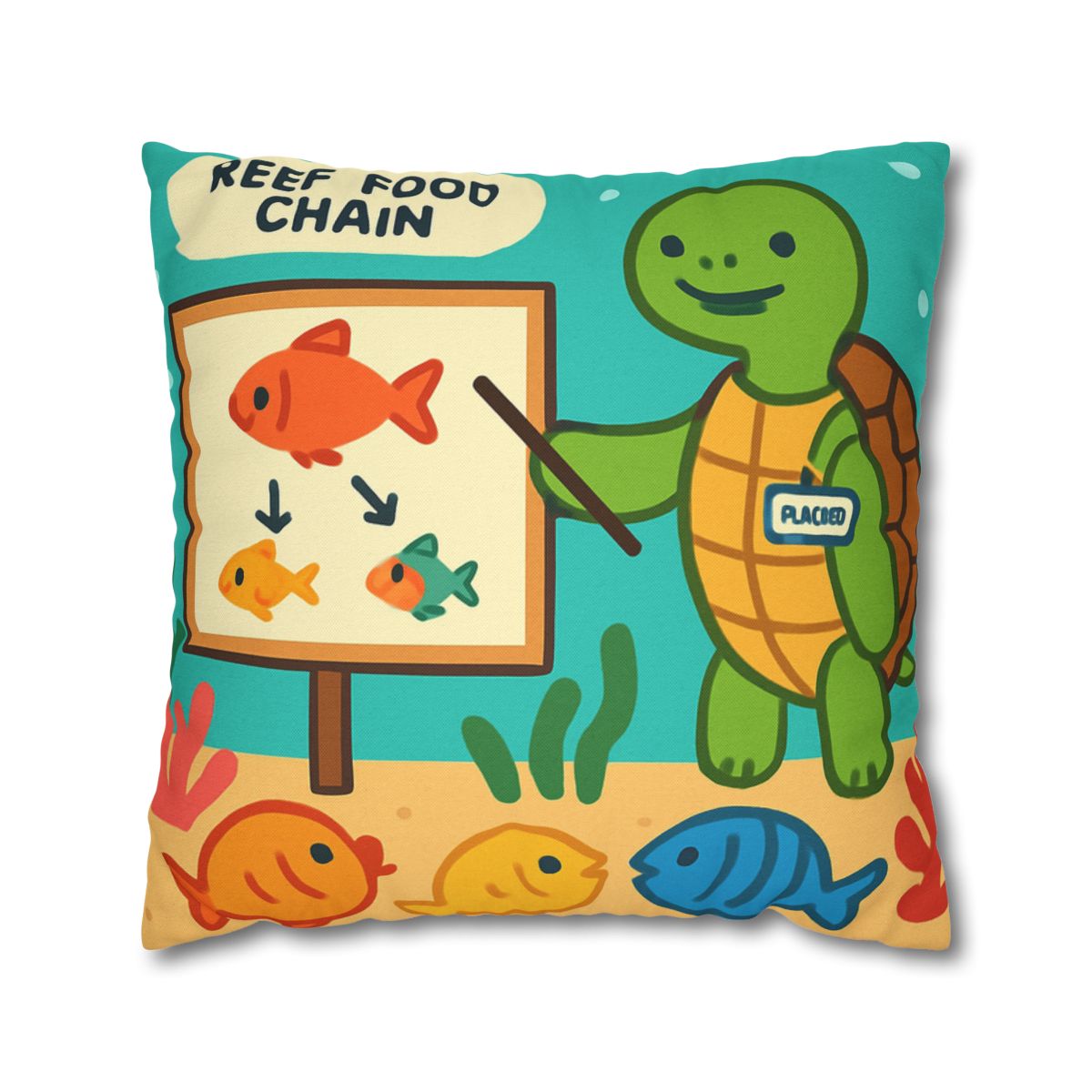 Coral Classroom Sea Turtle Guide trendy patterned pillow cases