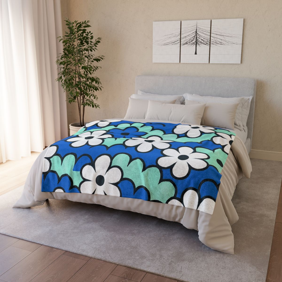 Blossom Wave Tessellation soft fleece blankets