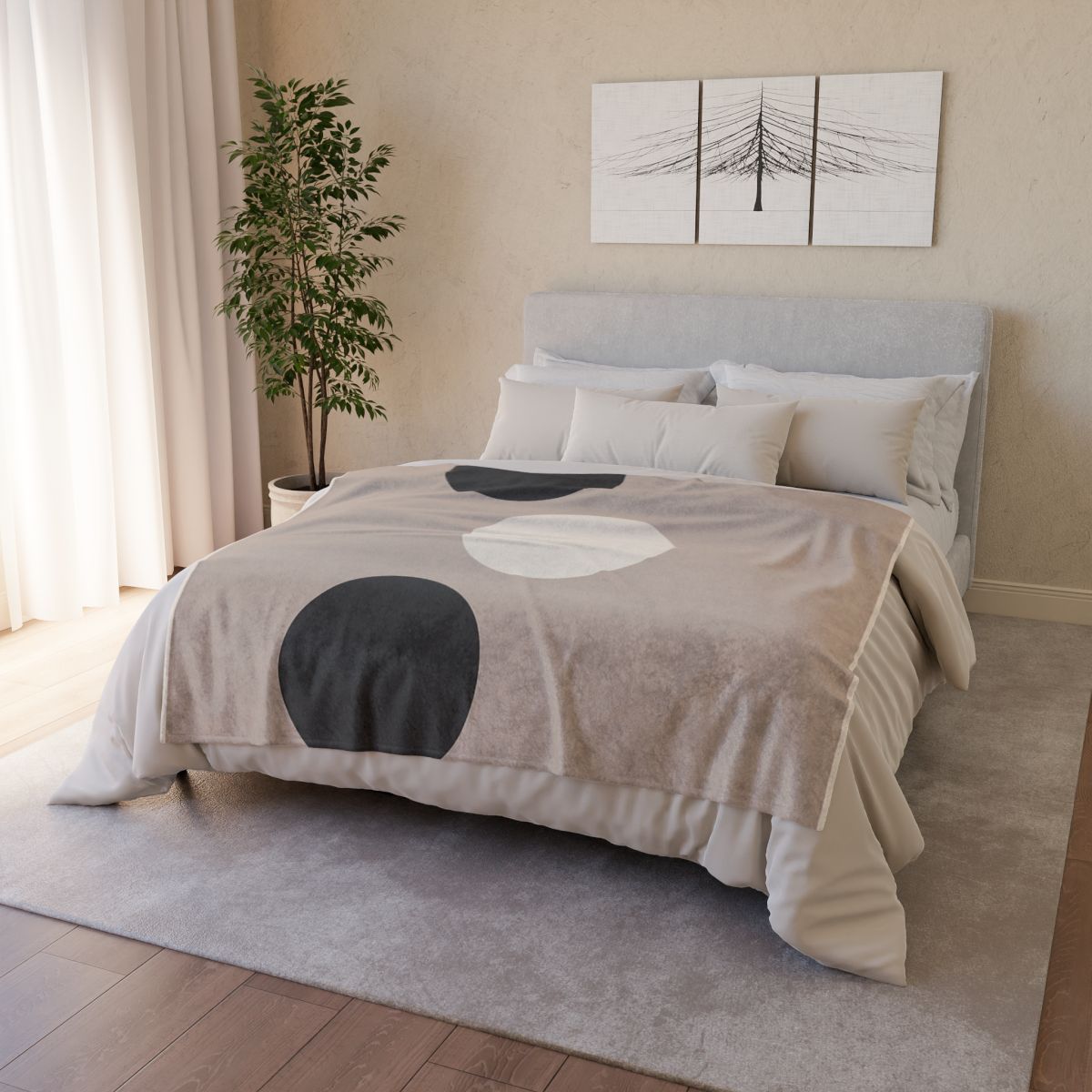 Staggered Trio Of Coins personalized cozy blankets