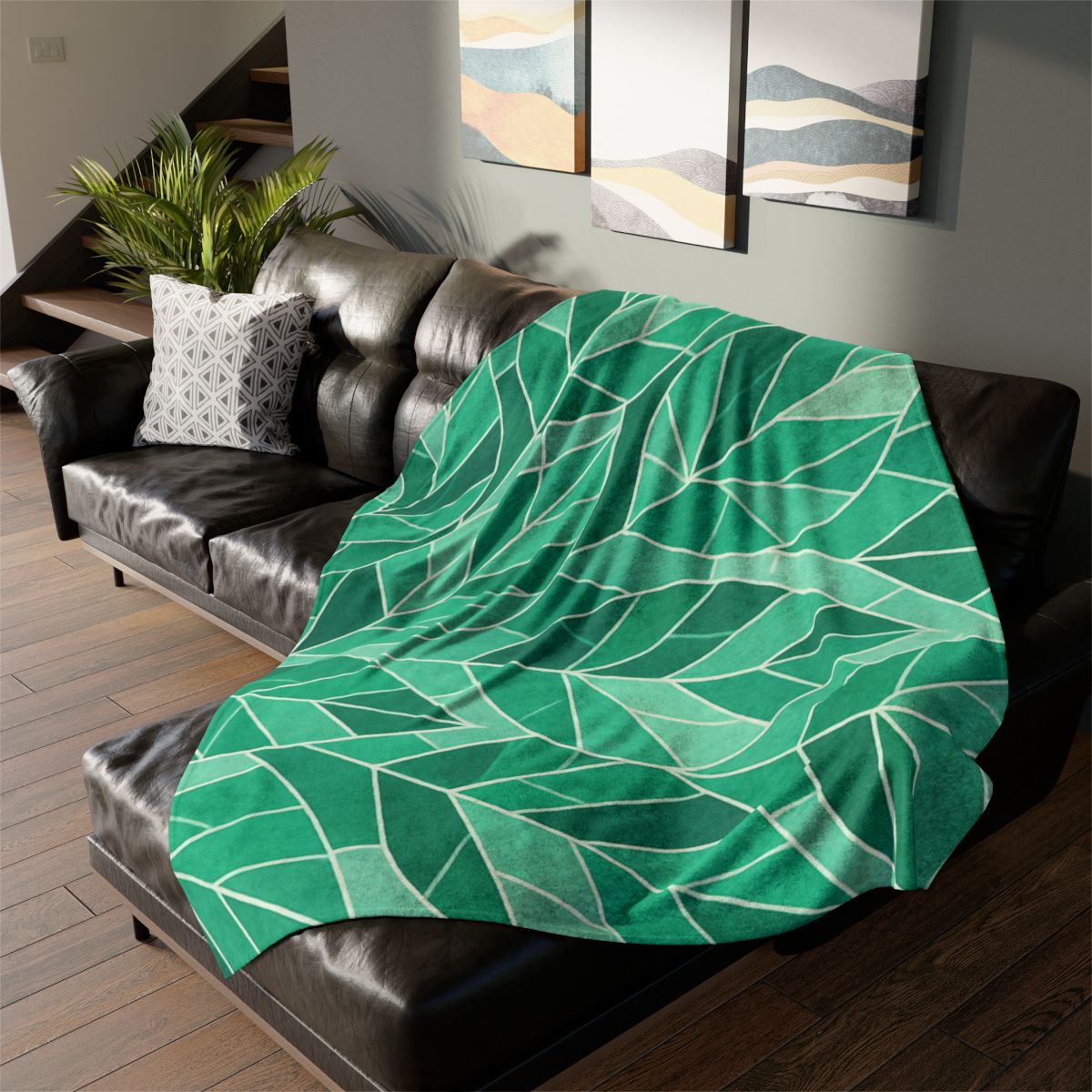 Crystal Leaf Mosaic designer printed blankets