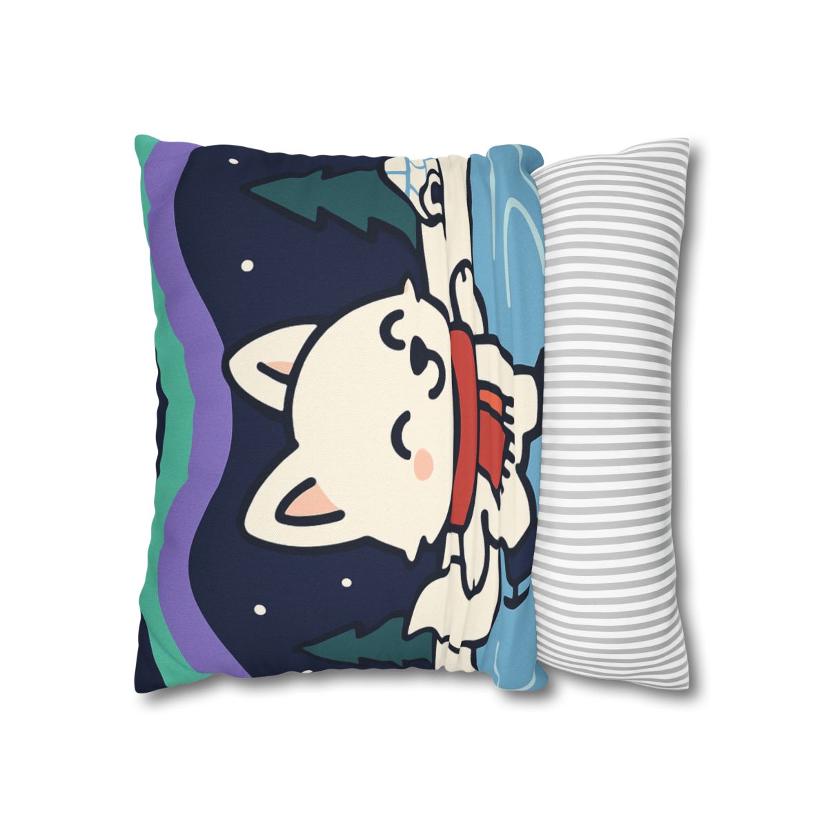 Aurora Snow Fox Skate Night trendy patterned pillow cases