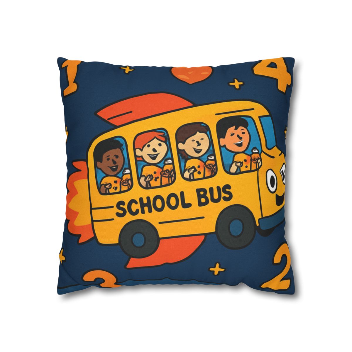 Rocket School Bus To Planet Math stylish decorative pillowcases