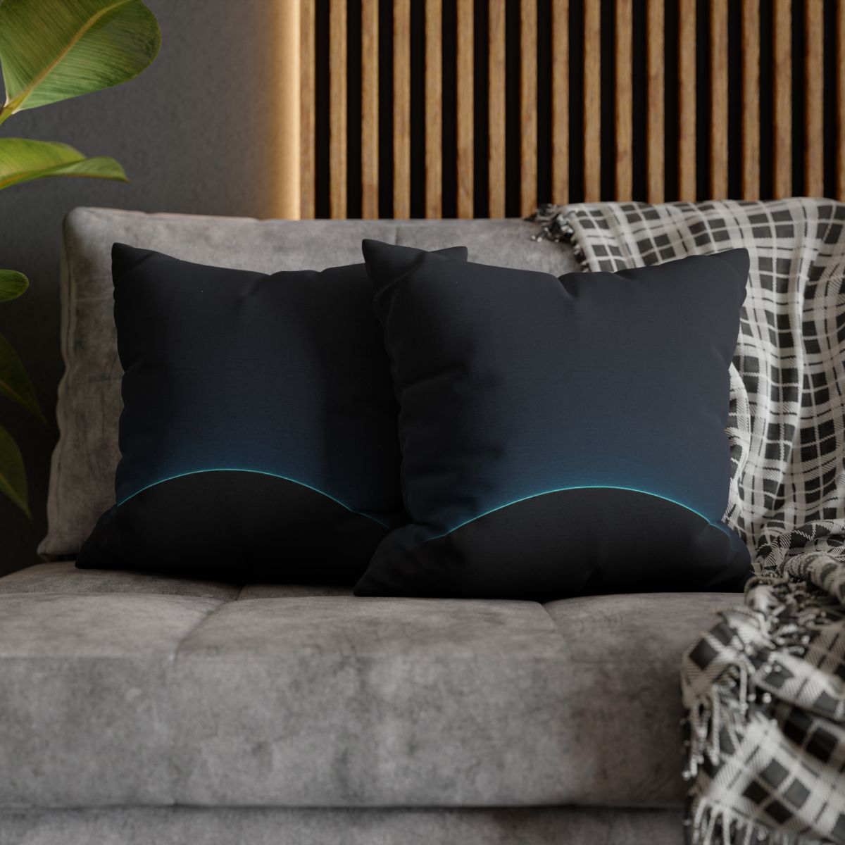 Black Horizon Silhouette comfortable bedding pillow covers