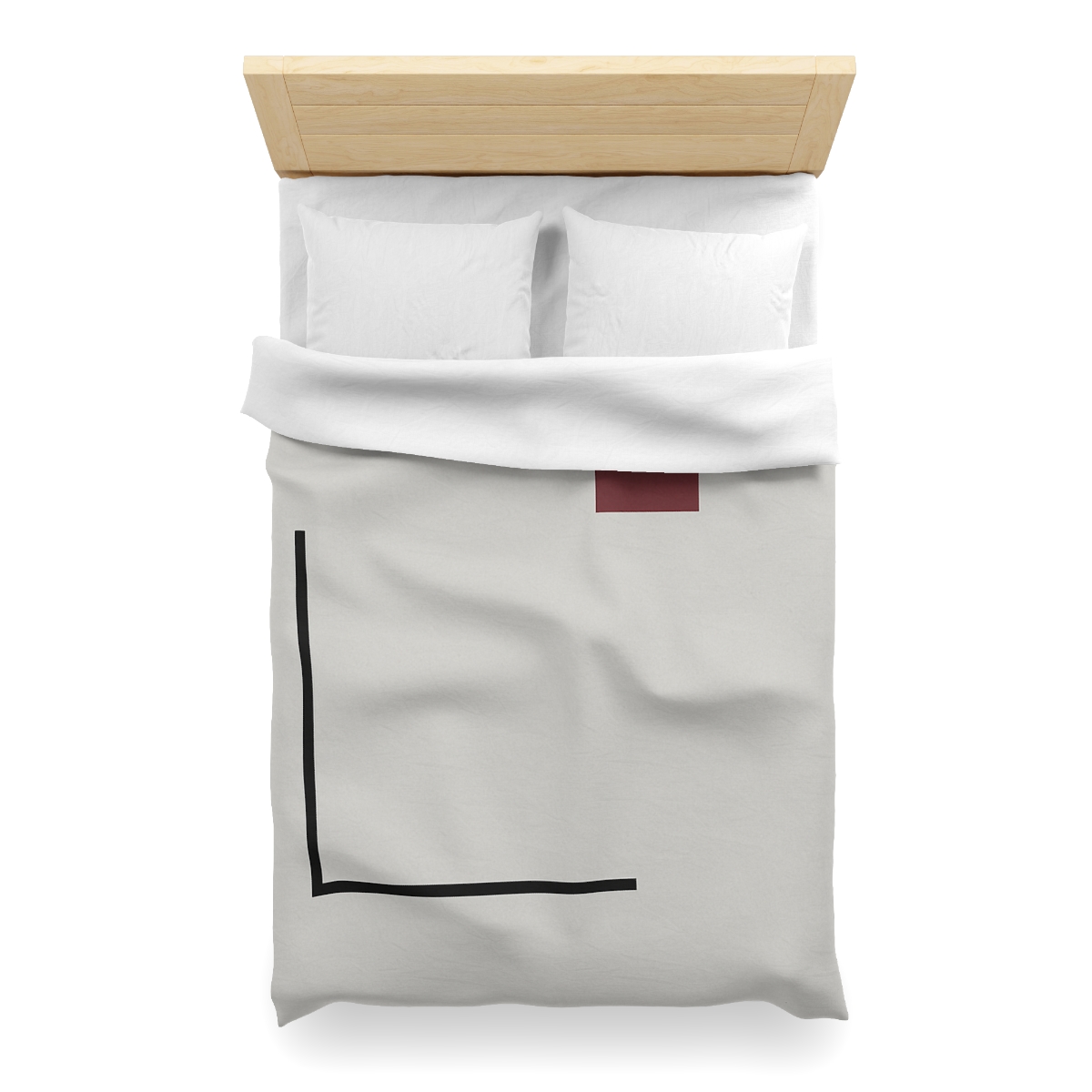 Corner Frame With Floating Square personalized bedding duvets