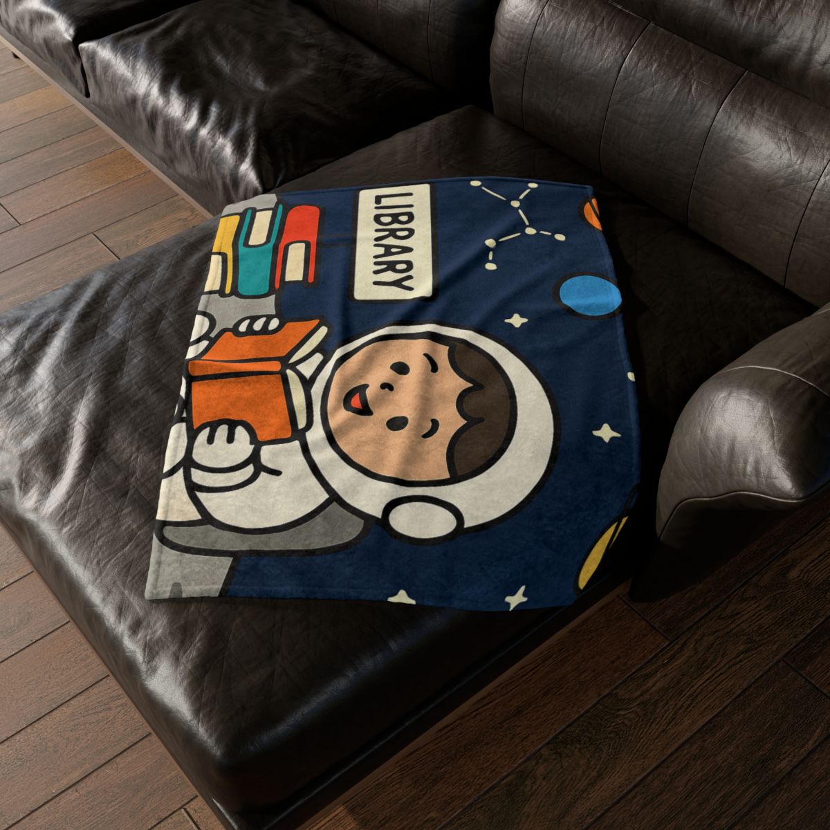 Galaxy Library On The Moon warm winter blankets