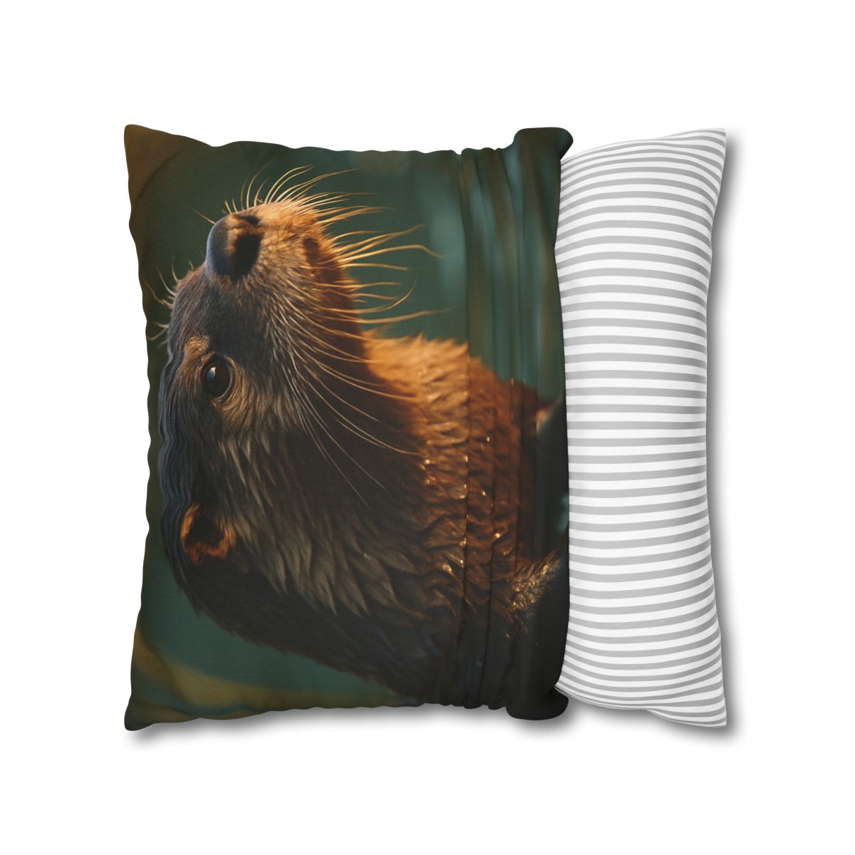 Glinting Stream River Otter soft cotton pillow cases