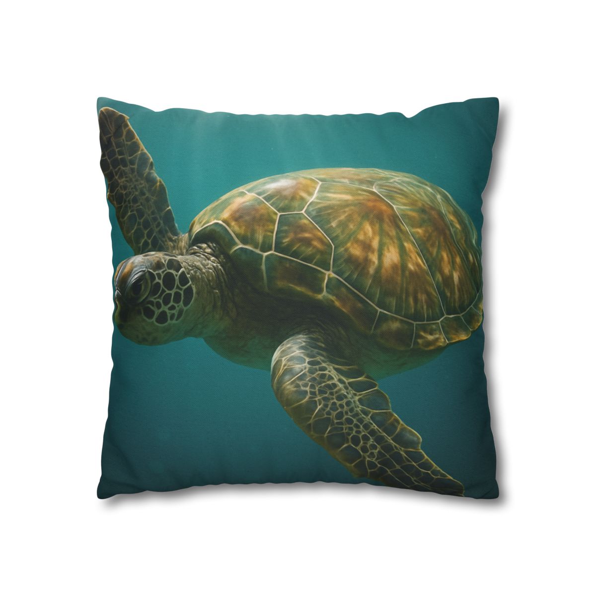 Gilded Drift Green Sea Turtle custom pillow cases