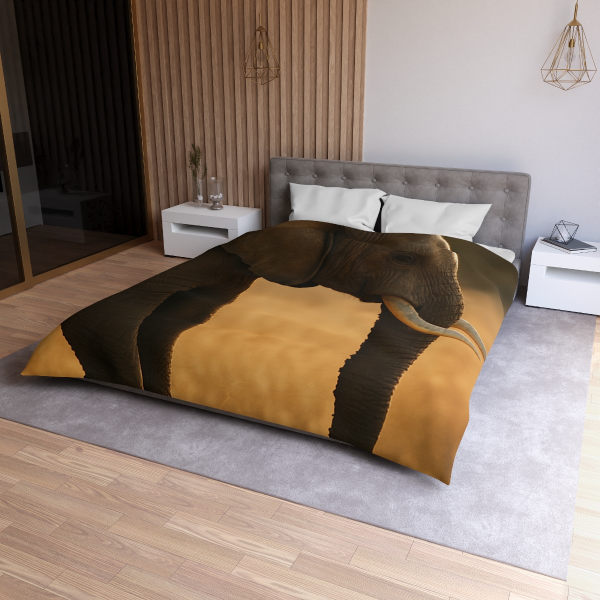 Gilded Horizon African Elephant unique patterned duvets