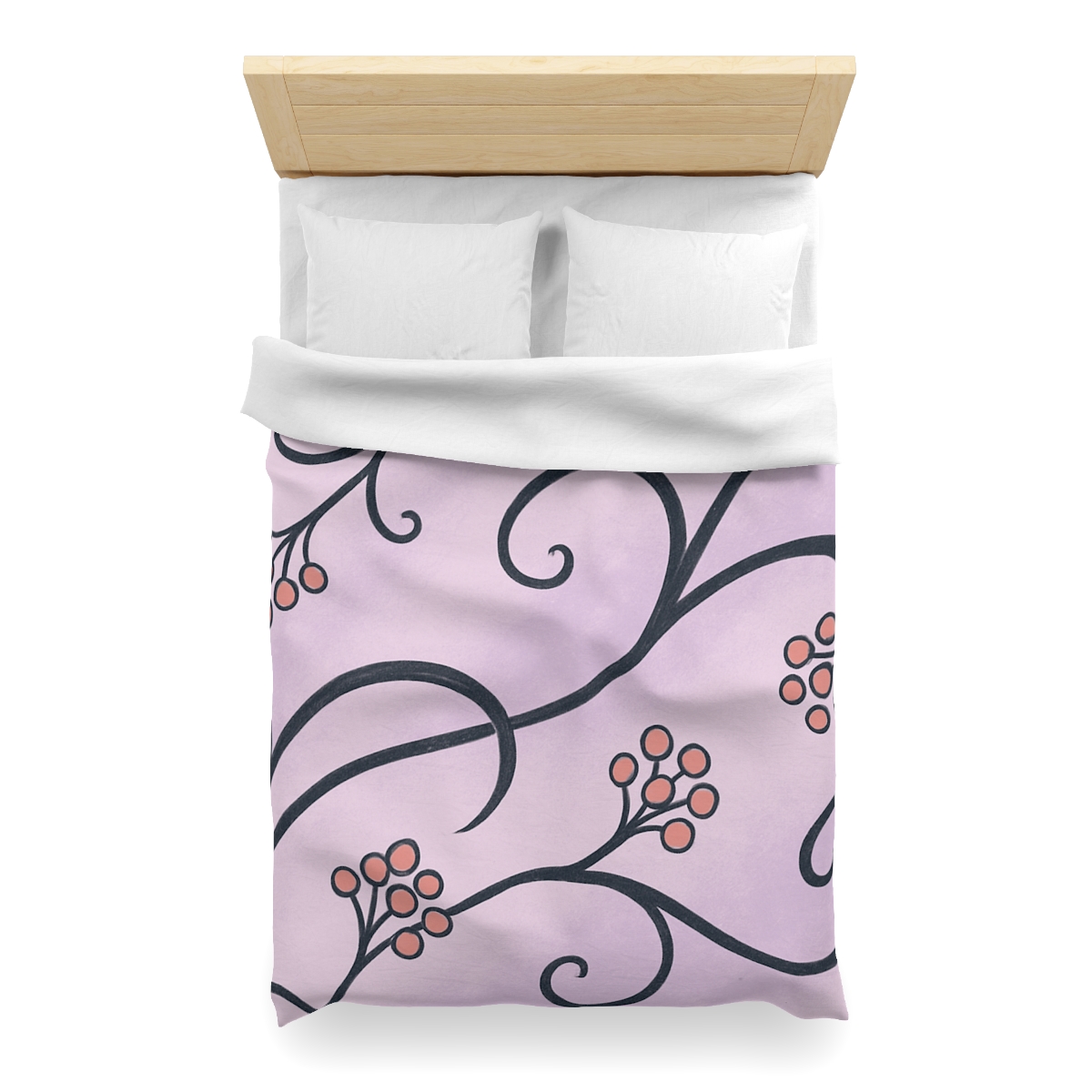 Tendrilled Ribbon Network designer printed duvets