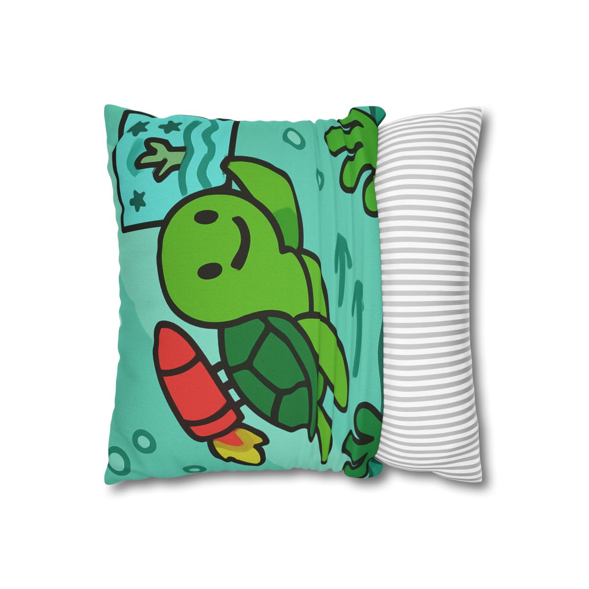 Underwater Rocket Turtle designer print pillow cases