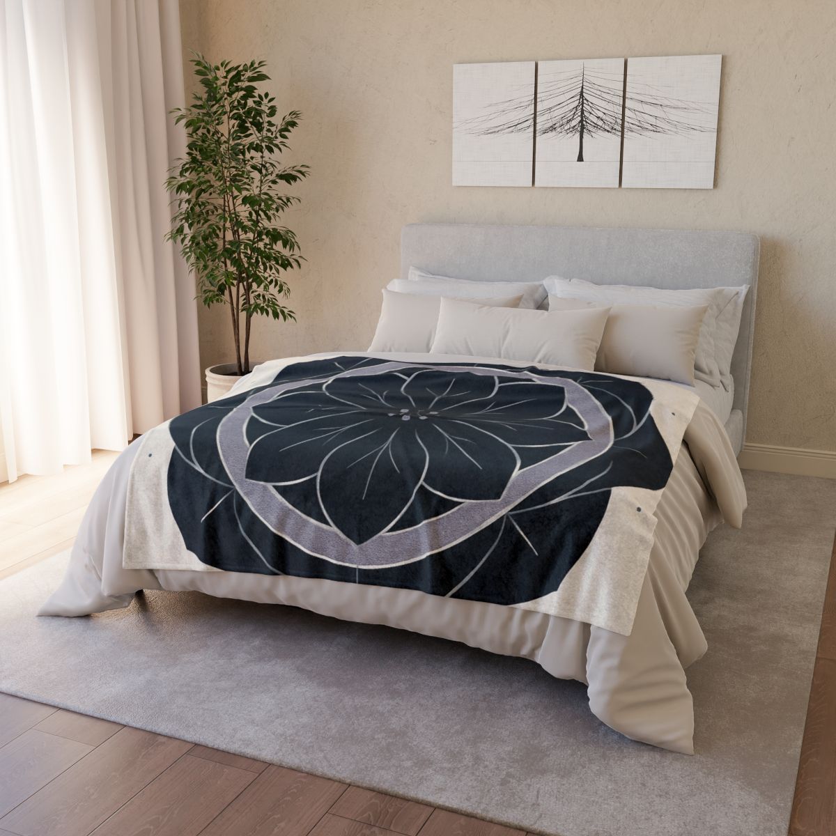 Petal Orbit Rosette personalized cozy blankets