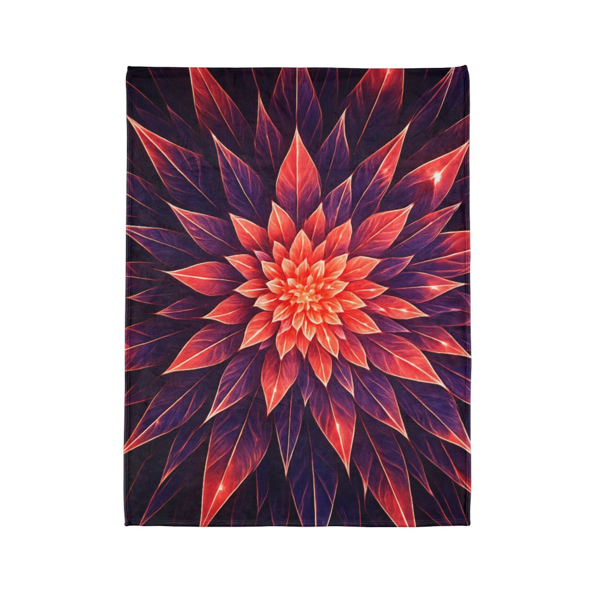 Cosmic Bloom Fractal soft fleece blankets