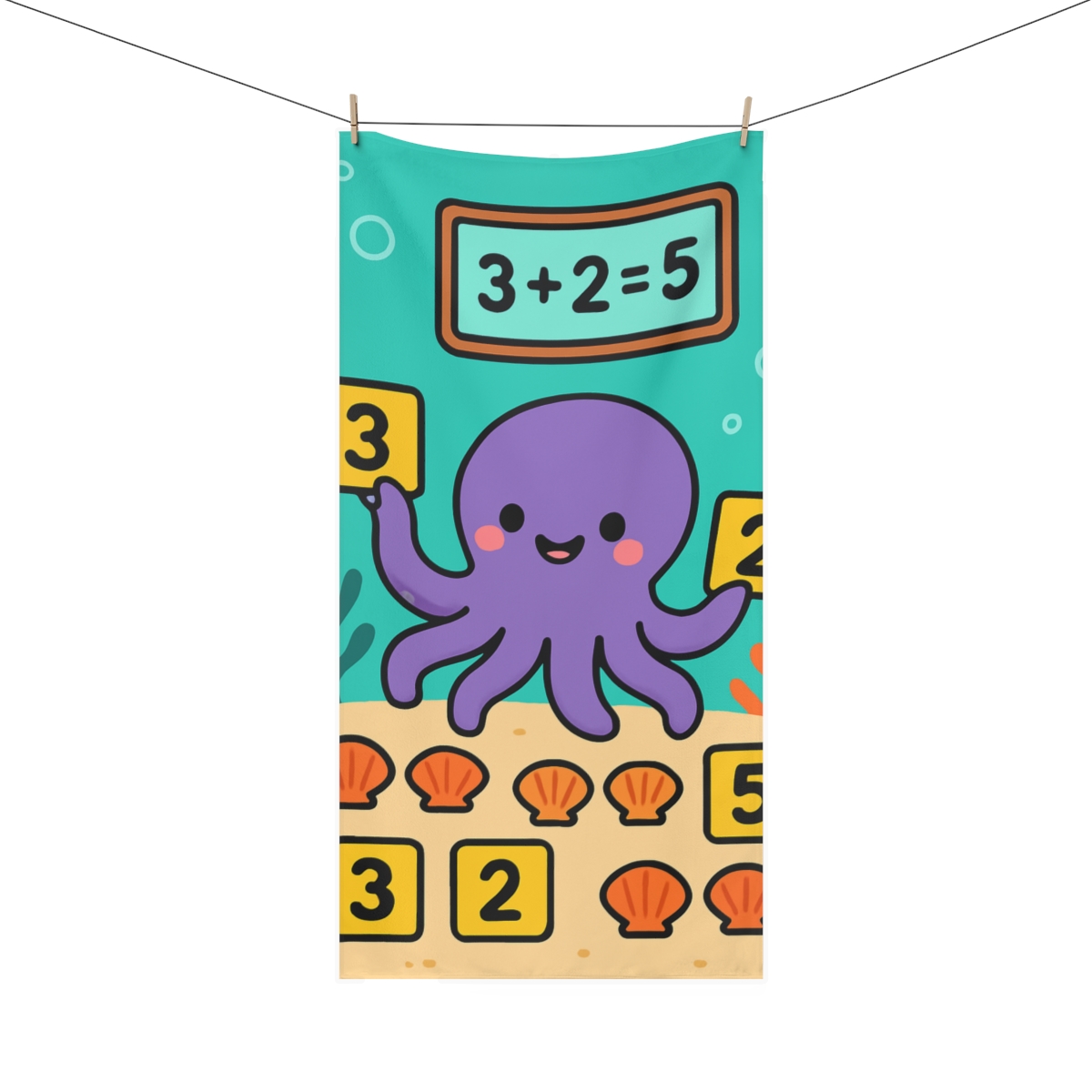 Octopus Math Reef Puzzle decorative home towelscustom towels
