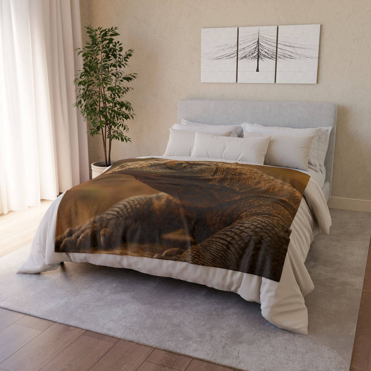 Ancient Scale Komodo Dragon warm winter blankets
